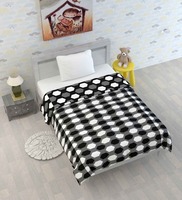 Black Polyester Patterned 120 GSM Single Bed Kids Dohar, By Divine Casa