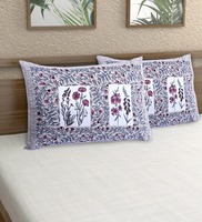Pink Patterned 144 TC 100% Cotton (Set of 2) Pillow Covers, By AJ home