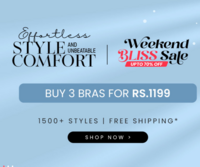 Shyaway Weekend Bliss Sale-Up to 70% Off / Buy 3 Bras for Rs.1119 + Free Shipping