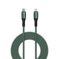 Portronics Konnect CL 20W POR-1067 Type-C to 8 Pin USB 1.2M Cable With Power Delivery & 3A Quick Charge Support, Nylon Braided For All Type-C and 8 Pin Devices, Green 