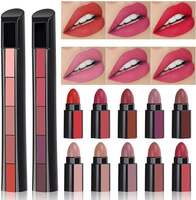 (10 Lipstick Shades,15g) Joyesa 5 in 1 Forever Enrich Matte Lipstick ,The Red & Nude Pack Of 2  (The Fab Red and Nude Edition, 15 g) 