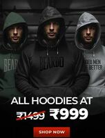  Beardo Hoodies @ Rs.999 With Free Facewash + Extra 22% Coupon Off 