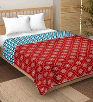 Blue & Red Microfiber Reversible 180 Double Bed Comforter, By Bella Casa