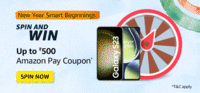 Amazon New Year Smart Beginnings Spin & Win upto Rs 500 Amazon Pay Coupon
