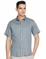 Luxrio Men's Solid Slim Fit Half Sleeves Cotton Casual Shirt