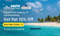 Paytm Flights - Get 10% Discount On Flights To Lakshadweep