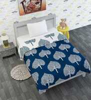 Blue Polyester Patterned 120 GSM Single Bed Kids Dohar By Divine Casa