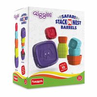 Giggles - Build N Tilt Number Cubes, Multicolour Cubes, Cubes with Numbers, Stack and Nest, 12 Months and Above, 2 Modes of Stacking Straight Stack and Slant Stack