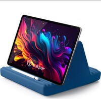 Tukzer Tablet Pillow Stand Mobile Holder| Soft Cushion Lap Pad, Lazy Multimedia Dock for Bed Sofa Desk, 6 Viewing Angles| for iPad Air Pro Mini, Tablet, Kindle, E-Reader Up to 12.9-inch (Royal Blue) 