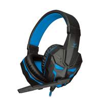 Aula LB-01 Prime Gaming Over-Ear Headset, 2 x 3.5 mm USB (for Illumination) | Built-in Microphone, Intuitive Volume Control, Noise Cancelling Rotational Mic Headphone for Desktop & PC Gamers (Blue)
