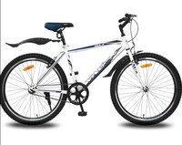 Deal of the day: Vaux Ibex 26T Cycle for Men with V-Brakes, Single Speed Bicycle for Boys with Double Alloy Rims & Ralson Tyres, Get Accessories: Mudguards, Bell & Lock(Matte-Blue) 