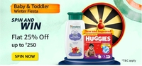 Get 25% cashback upto 250 from either Himalaya or Huggies (Guaranteed)