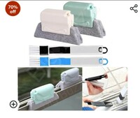 Big Buzz Double Combo Of Window Groove Frame Cleaning Brush& Dust Cleaning Brush For Window Slot Keyboard With Mini Dustpan Door Track Cleaning Tool For All Corners Edges Gaps( Multicolour) pack of 2 