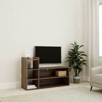 Amazon Brand - Solimo Ashburn Engineered Wood TV & Entertainment Unit with 5 Shelves, Asian Walnut