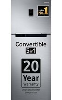 Samsung 363 L, 2 Star, Convertible 5-in-1 Digital Inverter, with Display Frost Free Double Door Refrigerator (RT39C5532S8/HL, Silver, Elegant Inox, 2023 Model) 