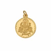 Bangalore Refinery Metal 2 Gm Round Ganesh 24k (999) Yellow Gold Pendant For Women