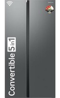 Samsung 653 L, 3 Star, Frost Free Convertible 5-in-1 Digital Inverter, Side By Side WiFi Embedded Refrigerator (RS76CG8003S9HL, Silver, Refined Inox, 2023 Model)
