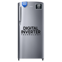 Lowest - SAMSUNG 183 Litres 2 Star Direct Cool Single Door Refrigerator with Toughened Glass Shelves (RR20C2412GS/NL, Grey Silver)