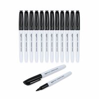 Amazon Basics Permanent Fine Point Marker Set - Black - Pack of 12