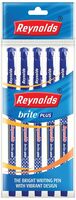 Reynolds BRITE PLUS BP - BLUE (PACK OF 10) I Lightweight Ball Pen With Comfortable Grip for Extra Smooth Writing I School and Office Stationery | 0.7mm Tip Size | Pen for BTS