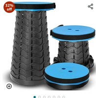  VIEWIDE Collapsible Compact Stool - Portable Height-Adjustable Stool for Adults and Kids - Kitchen Office Picnic Camping Garden Outdoor Stool 