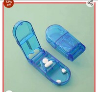 Wolpin 1 Pc Pill Cutter Crushers & Splitters Portable Plastic Pill Cutter Tablet Cutter Divider Medicine Organizer ABS High Grade (Blue) 