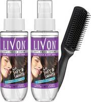 LIVON Hair Serum for Women & Men for Dry and Rough Hair with Hair Brush (2 Items in the set)