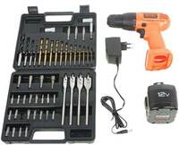 BLACK+DECKER CD121K50 12-Volt Cordless Drill/Driver with Keyless Chuck and 50 Accessories Kit CD121K50 Angle Drill  (10 mm Chuck Size)