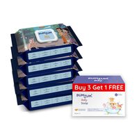 Bumtum Chota Bheem Gentle Soft Moisturizing Wet Wipes with Lid - 360 Pcs.(Pack of 5) & Baby Soap (4N x 50 Gram) Combo