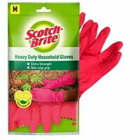 Scotch-Brite Rubber Heavy Duty Hand gloves for Dishwashing, kitchen cleaning ( Inner cotton lining for comfort), 1 Pair