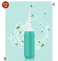 ELECTOMANIA ® 500ML Plastic Retractable Handheld Bidet Portable of Antislip, Bidet Angled Nozzle Spray with Travel Bag (Green) 