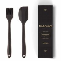 Frenchware Oil Brush for Cooking & Non-Stick Silicone Spatula (Set of 2)(Black)