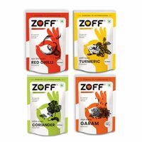 Sample 99rs - Zoff Essential Kitchen Spices - Garam masala, Red Chilli, Turmeric & Coriander - Pack of 4