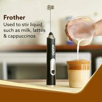 AGARO Royal Milk Frother, 3-Speed Electric, Rechargeable, Stainless Steel