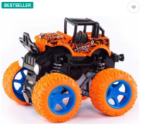 K A Enterprises monster trucks toys for boys, 360 degree rotation 4 wheels drive durable friction powered truck toys for kids inertia car toys for toddlers gifts for kids (pack of 1)- Multi color  (Multicolor)