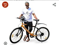 Lifelong 26T Cycle for Men & Women – Mountain Bicycle with Wide MTB Tyres – Premium Single Speed Rigid Fork Gear Cycle – Bike with Padded Saddle, High Handlebar & Soft Rubber Grips (Black & Orange) 