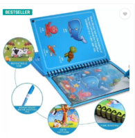 SQUIDSY Reusable Water Magic Coloring Book Drawing Painting Book Doodle with Magic Pen Sketch Pad  (4 Sheets)