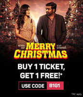BookMyShow Buy 1 Ticket, Get 1 Free on Merry Christmas Movie Tickets