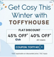Firstcry-Flat 40% OFF* on Toffyhouse For All Users | Club - Flat 45% Off* on Toffyhouse
