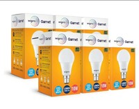 Wipro Garnet 10W LED Bulb for Home & Office |Cool Day White (6500K) | B22 Base | Pack of 6