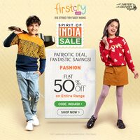 FirstCry SPIRIT OF INDIA SALE  || FASHION : Flat 50% OFF* on Entire Fashion Range