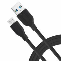 AirCase Tizum Usb To Micro 2A Fast Charging Cable For Android Phones, Laptops, Printers, Silver Plated Connectors, Data Sync & 2A Fast Charging Cable, 480Mbps Data Sync, 1M, (Black)