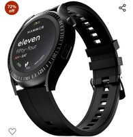  HAMMER Pulse Ace Plus Round dial Bluetooth Calling Smartwatch with 1.28" Display, 240 * 240 px, 500 nits, Spo2, Heart Rate, Find My Phone, Rotating Crown (Black) 