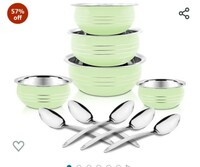 Classic Essentials Stainless Steel Handi/patila/bhagona/biryani Cook & Serve Handi | Induction Bottom Cookware Set | 300ml, 550ml, 750ml,1100, 1500ml (Light Green)
