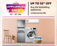 Amazon Grand Appliances Sale Upto 55% off + 10% Bank Offers | 20th-26th January 