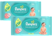 Pampers Baby Aloe Wipes with Lid, 144 Wipes 