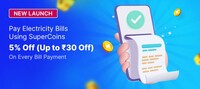 Flipkart offer on electricity bill payment : Get 5% off upto Rs.30 with supercoin