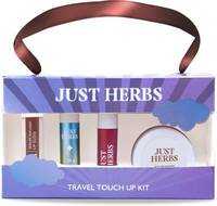 Just Herbs Travel Touch Up Kit Included Lip Gloss, Perfume, Liquid Lipstick & Cheek Tint (4 Items in the set)