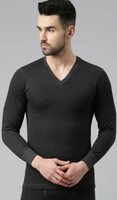 DIXCY SCOTT Men Self-Striped Ribbed Thermal Tops