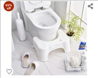 Techhark® Dr's Advise Perfect Posture Plastic Squat Potty Step Stool for Western Toilet Scientific Angle, Anti-Slip, Anti-Constipation, 19 cm Height (White) (Standard 19") 